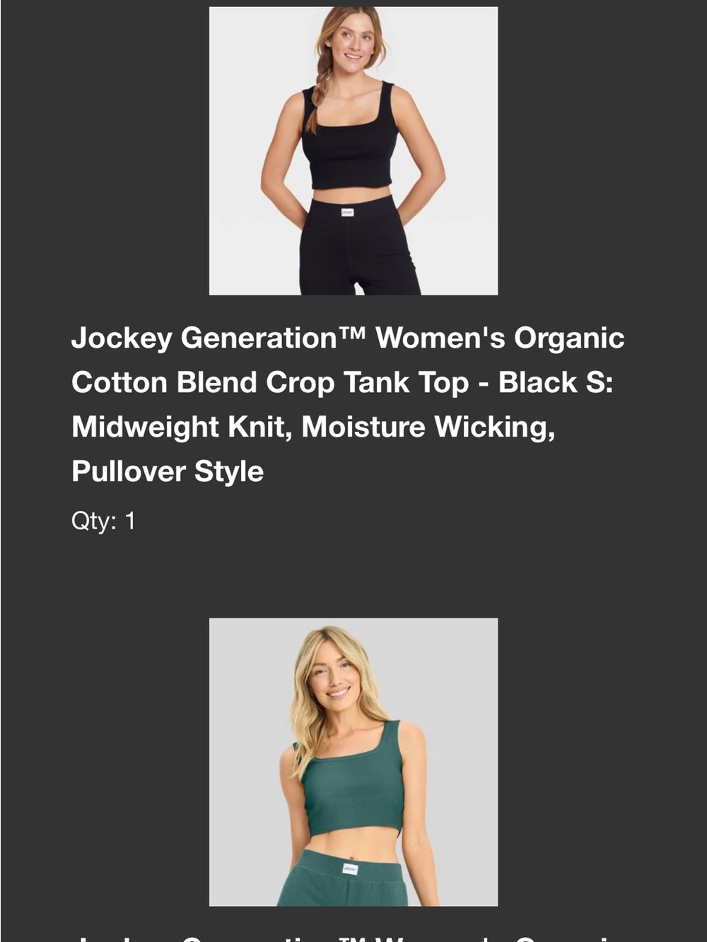 Jockey Ribbed Crop Tank and Lounge Pants Set Trio — Teal, Oatmeal, Black - Picture 2 of 4